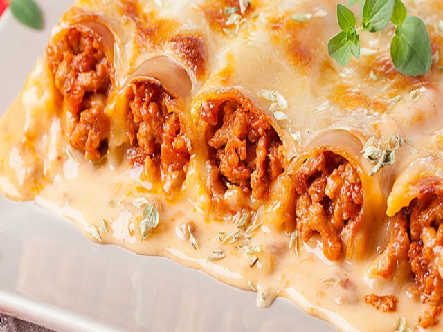 Recheio para o preparo de cannelloni com a Massa Itamassas (Carne cozida) 