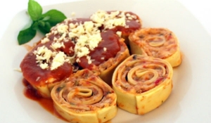 Recheio para o preparo de cannelloni com a Massa Itamassas (Mussarela com Presunto).